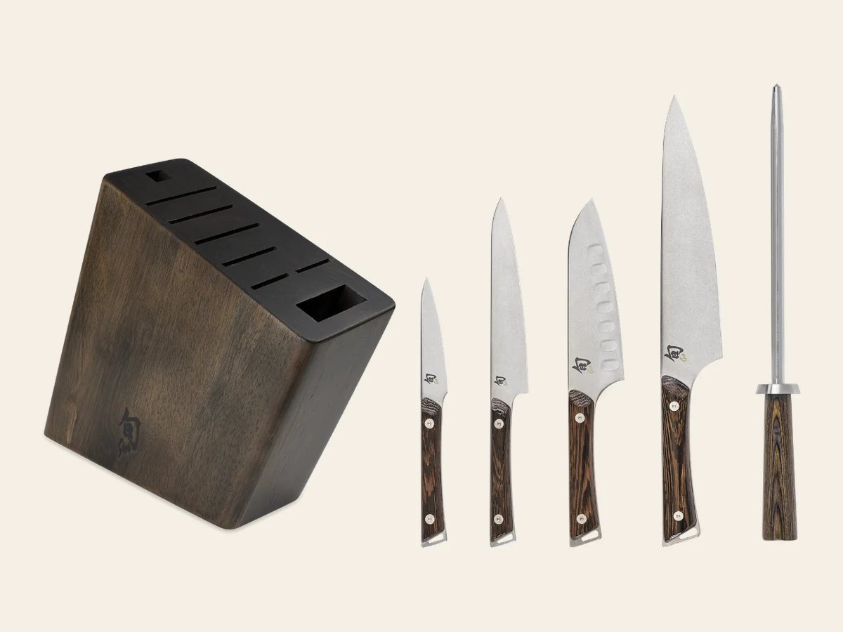 Shun Kanso six-piece block set with light wood block